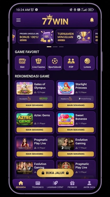 Tampilan link alternatif 77win