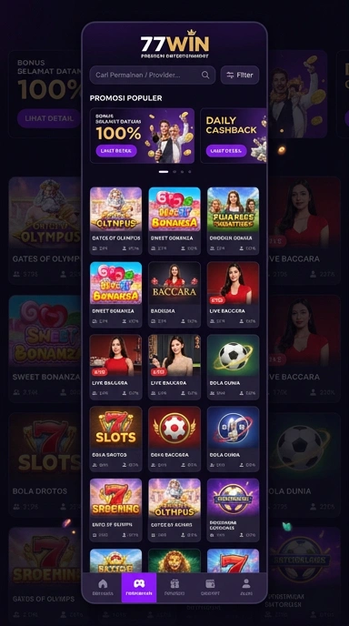 Tampilan halaman daftar 77win