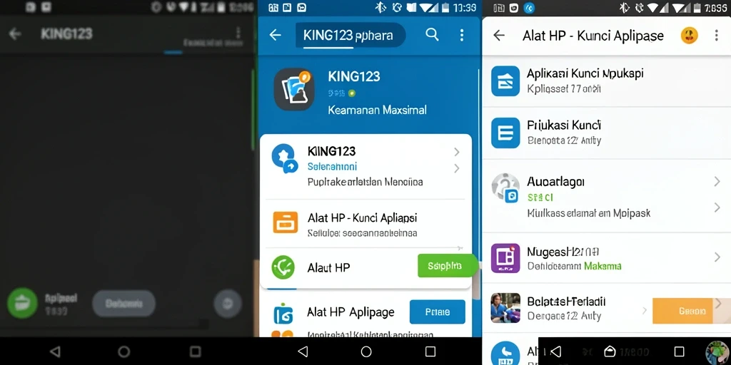 Antarmuka aplikasi KING123 dengan fitur Kunci Aplikasi yang jelas.