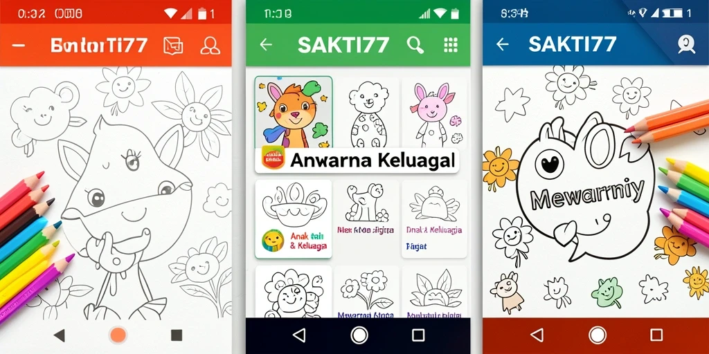Tampilan antarmuka SAKTI77 dengan berbagai alat mewarnai.